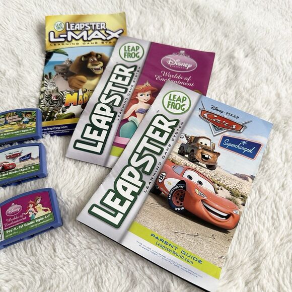 Leapfrog Leapster Games Lot Of 6 Cartridges Disney Princess Cars Pet Pals - Picture 3 of 4
